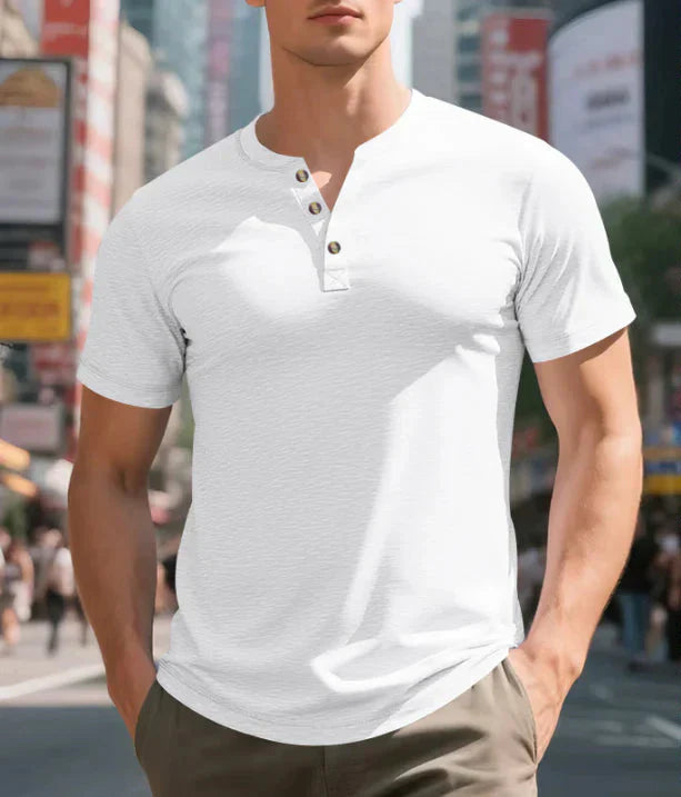 Ryan | Men's Casual Short Sleeve Henley Style T-Shirt