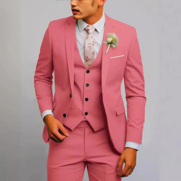 Sebastian | Men's Sleek Tailored Three-Piece Suit Outfit