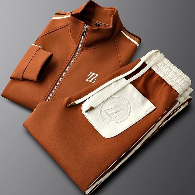 Marcus | Men's Sport Stripe Zip Front Tracksuit Set