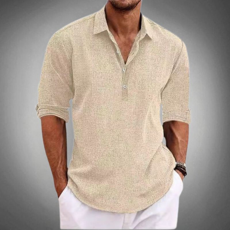 Noah | Men's Casual Button Neck Half Placket Shirt