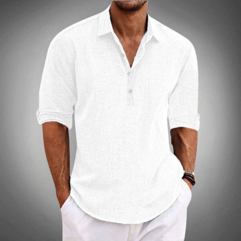 Noah | Men's Casual Button Neck Half Placket Shirt