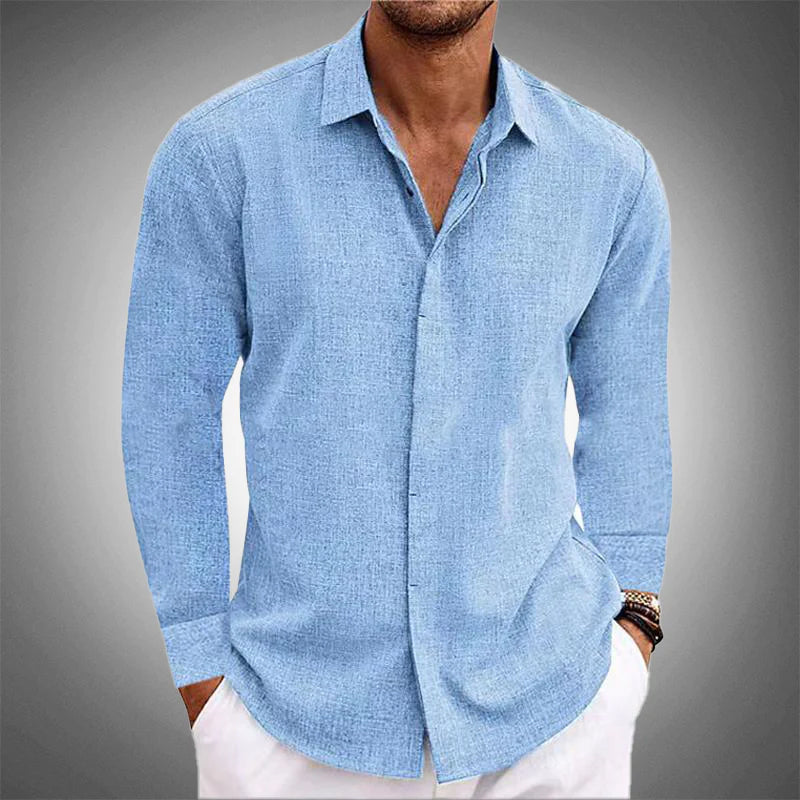 Owen | Men's Casual Linen Button Front Shirt