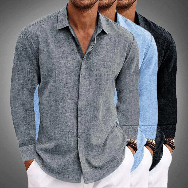 Owen | Men's Casual Linen Button Front Shirt