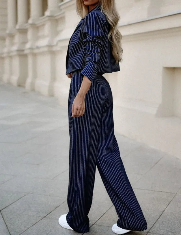 Naomi | Women's Tailored Pinstripe Blazer And Trouser Set