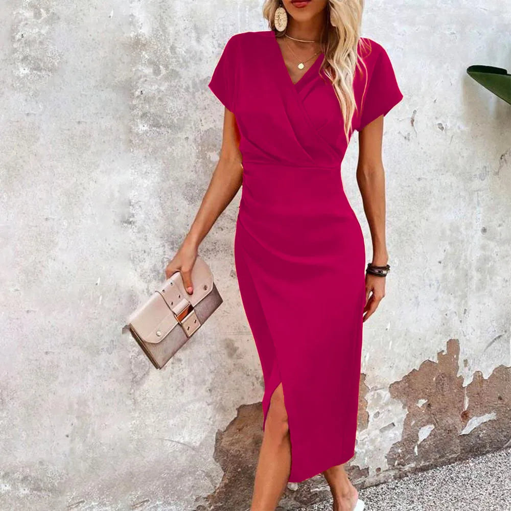 Elara | Women's V-Neck Wrap Style Summer Dress