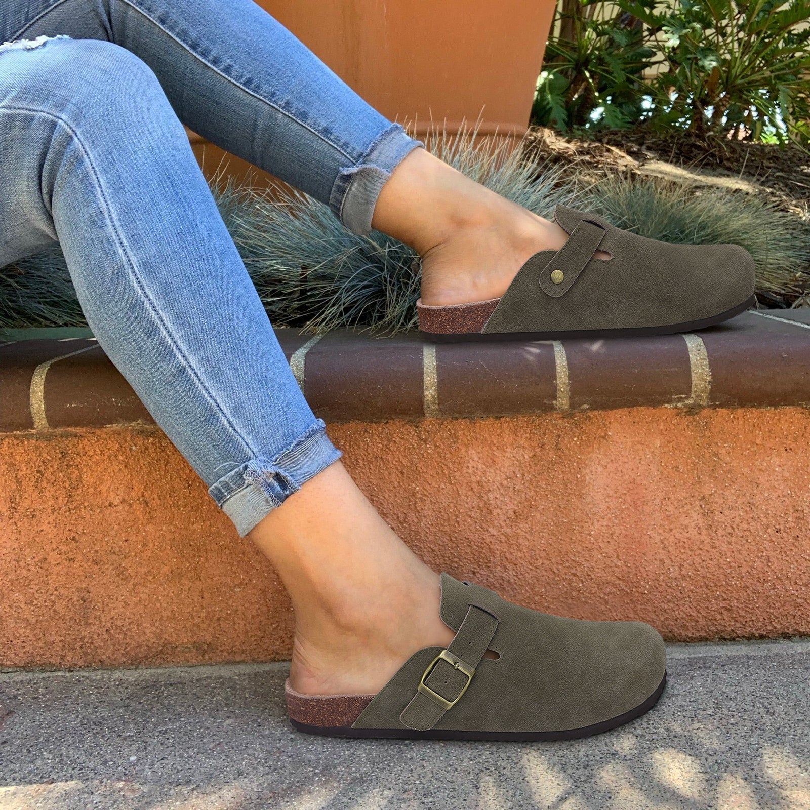Mila | Women's Slip-On Buckle Strap Comfort Clogs