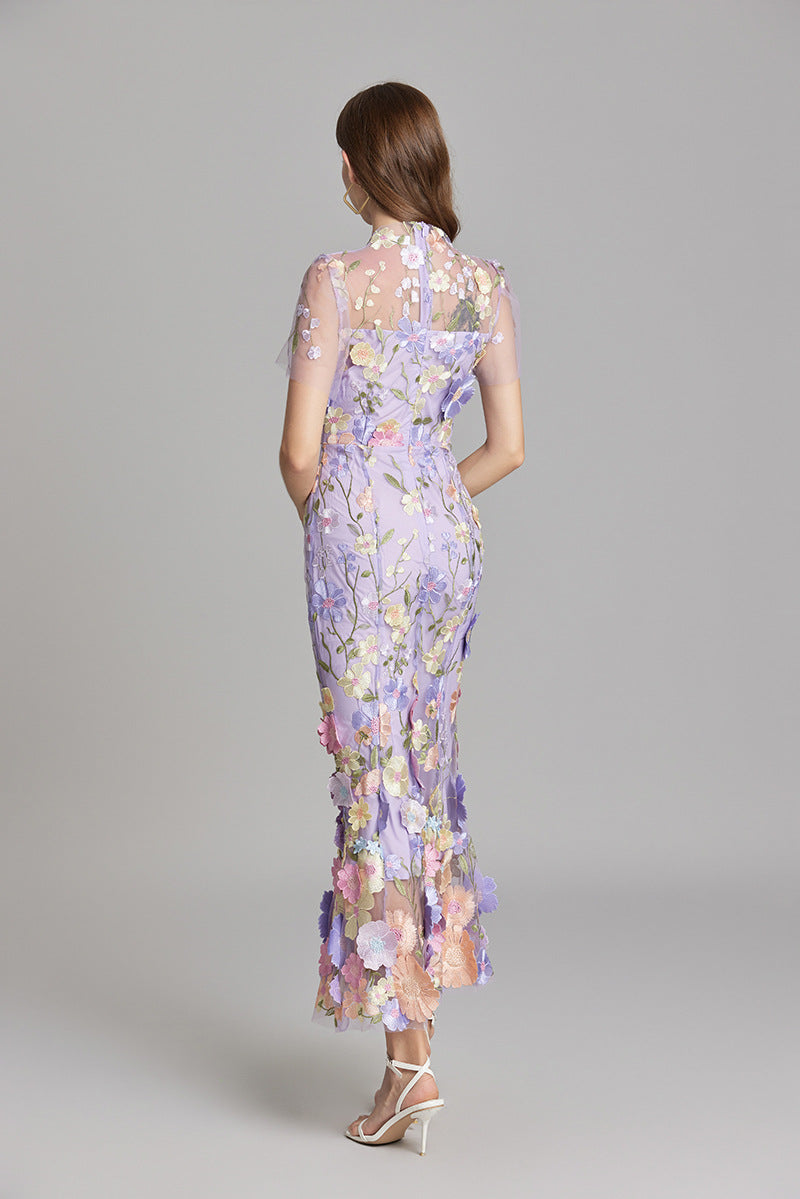 Elora | Women's Floral Applique Evening Gown