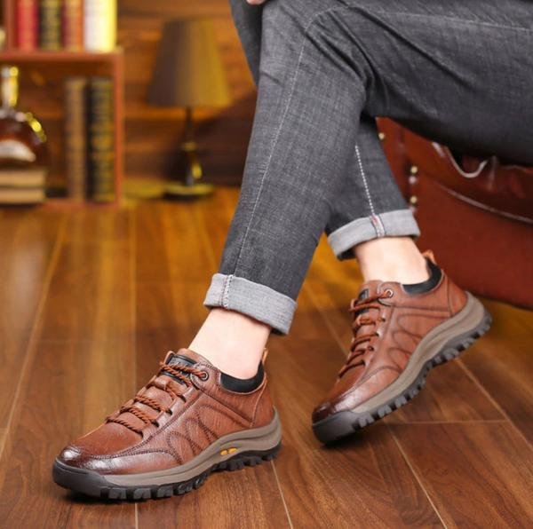 Logan | Men's Orthopedic Rugged Leather Lace-Up Shoes