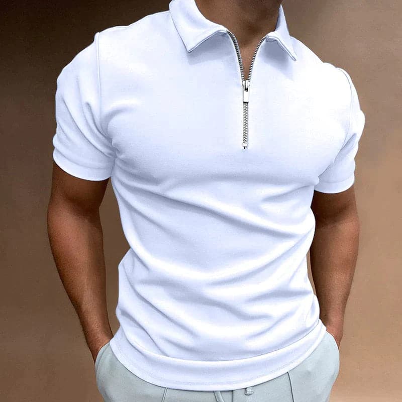 Lucan | Men's Slim Fit Quarter Zip Polo Top