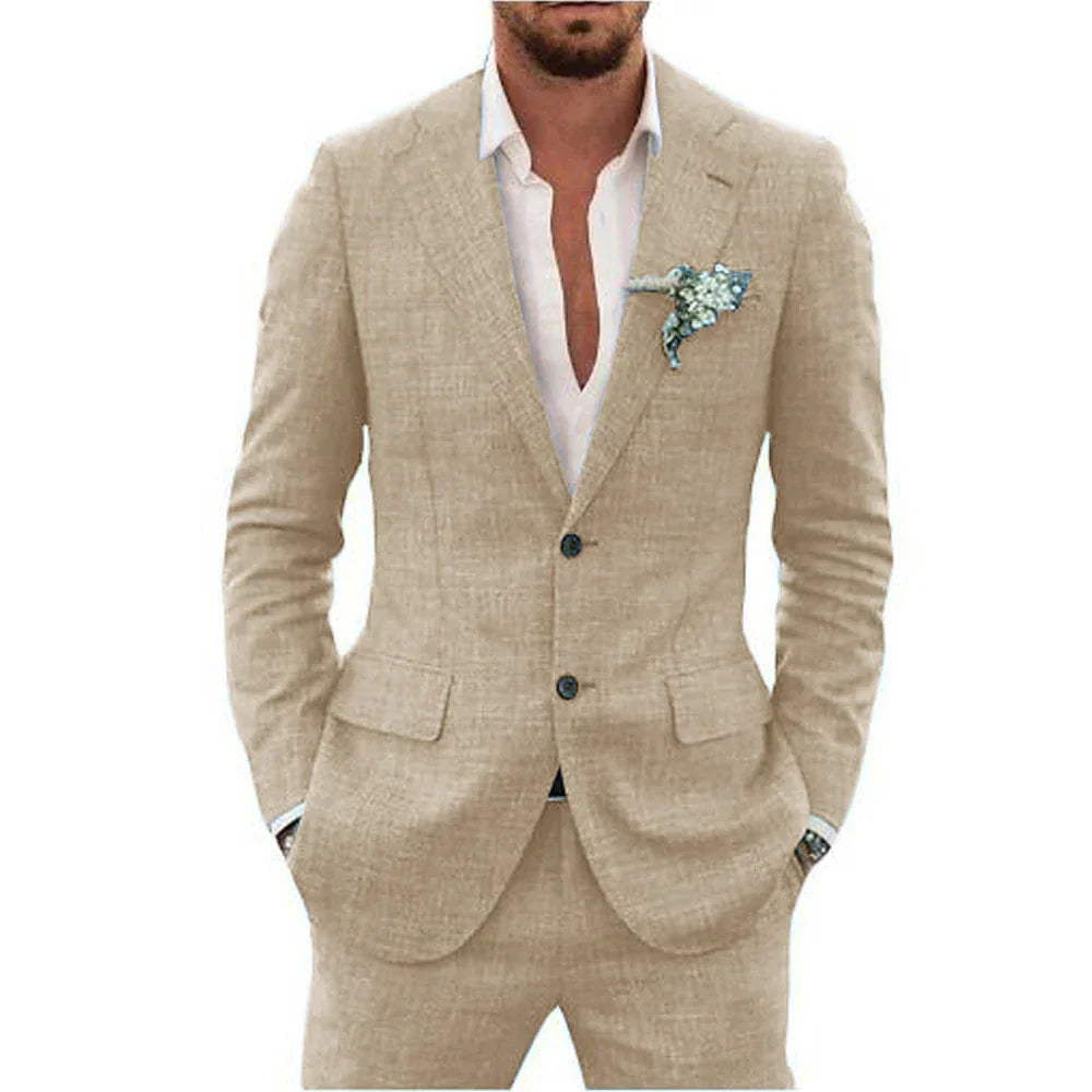 Lucian | Men's Linen Blend Tailored Suit Set