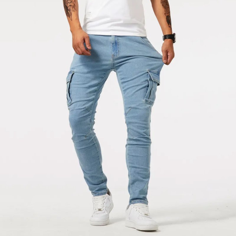 Noah | Men's Slim Fit Stretch Cargo Denim Jeans