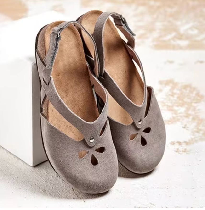 Zara | Women's Cutout Closed Toe Buckle Strap Sandals