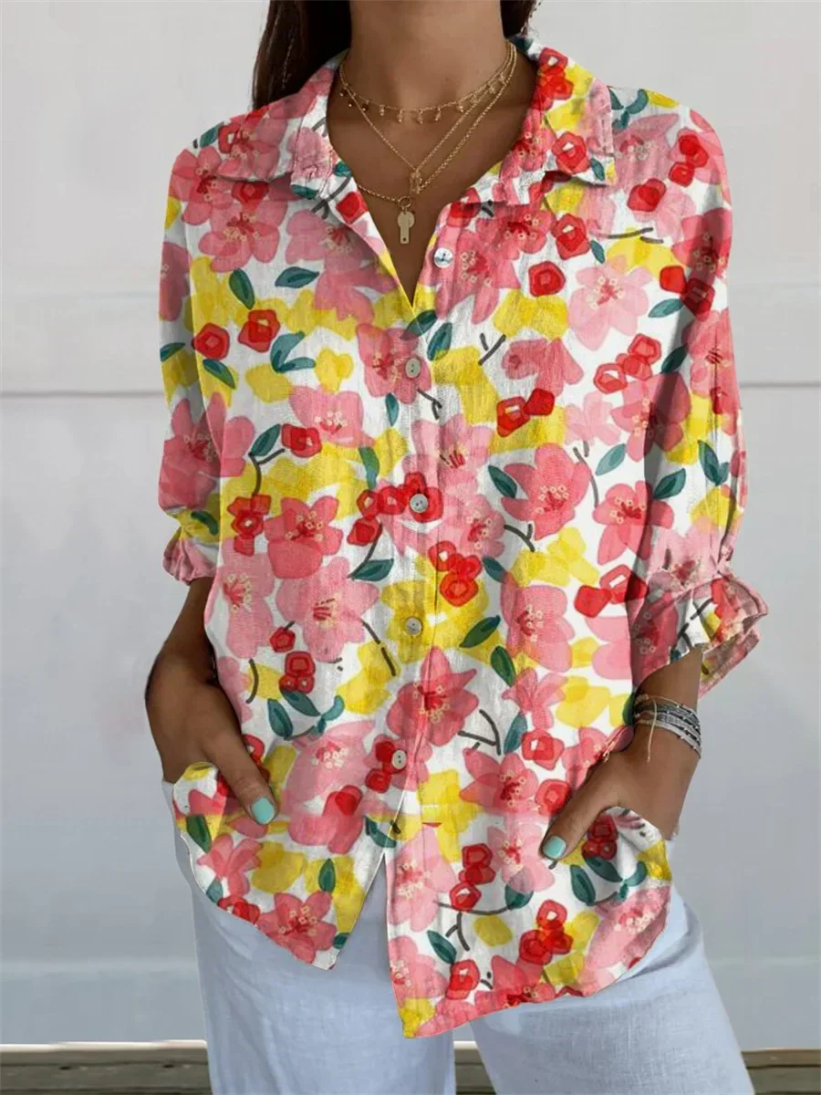 Kaia | Women's Abstract Pattern Button-Up Shirt