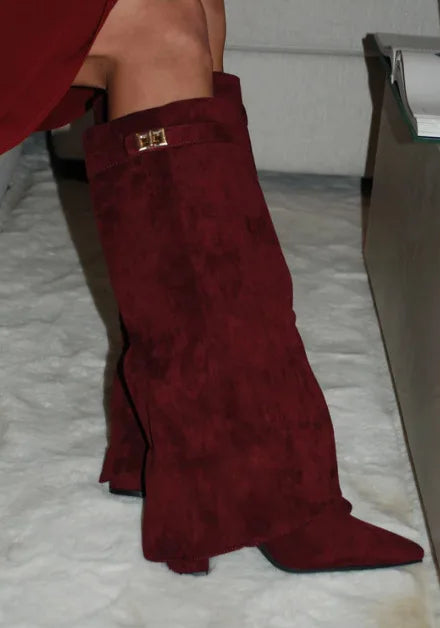 Sienna | Women's Suede Tall Block Heel Boots