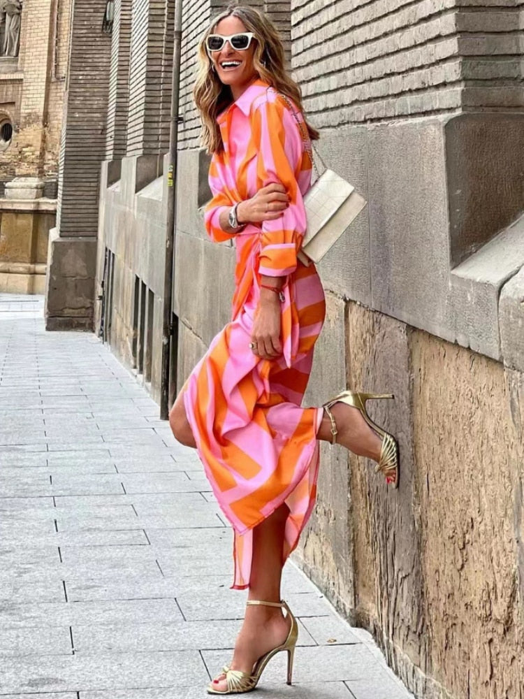 Talia | Women's Wrap Style V-Neck Shirt Dress