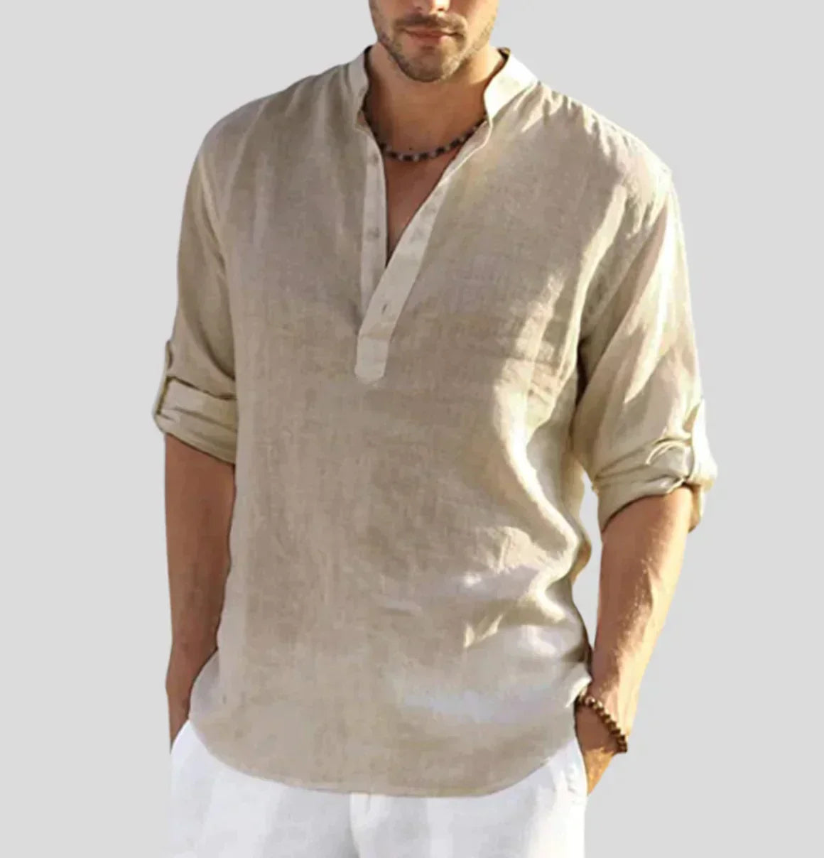 Calvin | Men's Casual Button Neck Henley Shirt