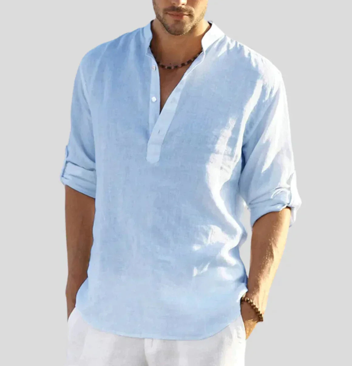 Calvin | Men's Casual Button Neck Henley Shirt