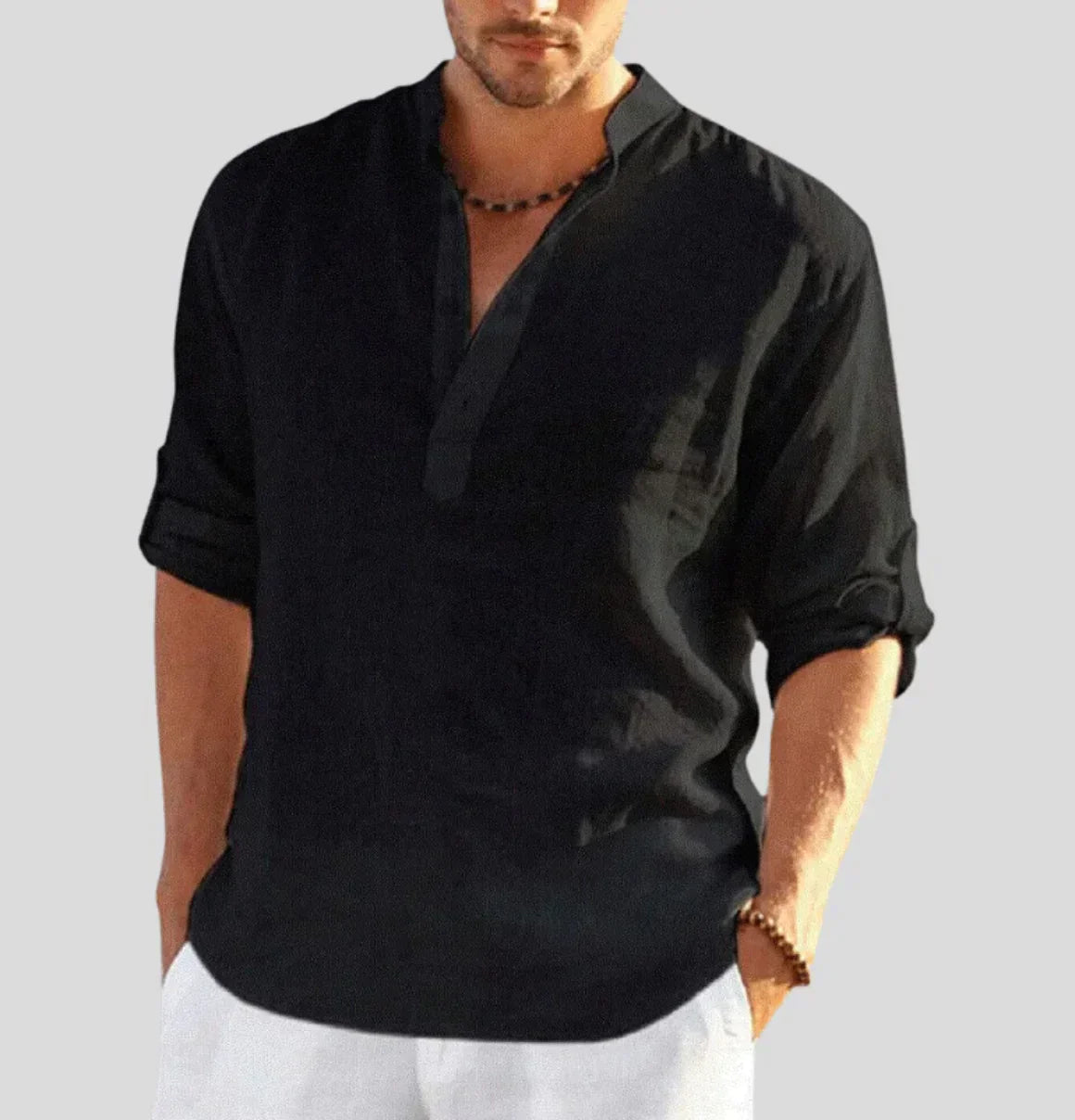 Calvin | Men's Casual Button Neck Henley Shirt