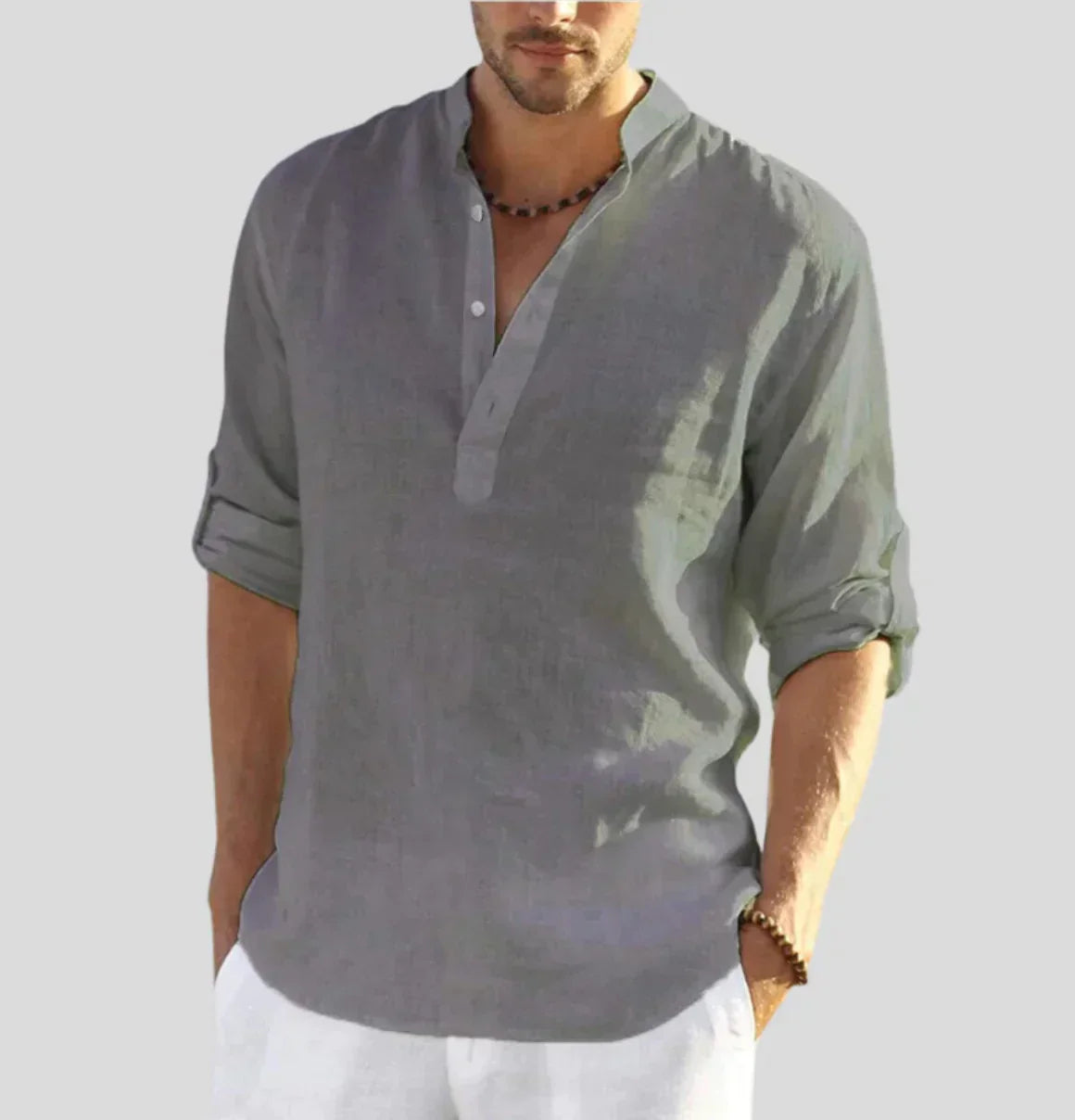 Calvin | Men's Casual Button Neck Henley Shirt