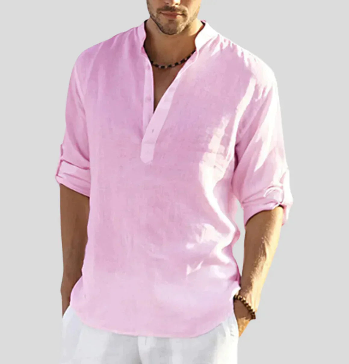 Calvin | Men's Casual Button Neck Henley Shirt