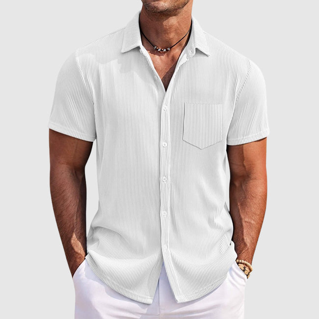 Zayden | Men's Lightweight Striped Summer Button Shirt
