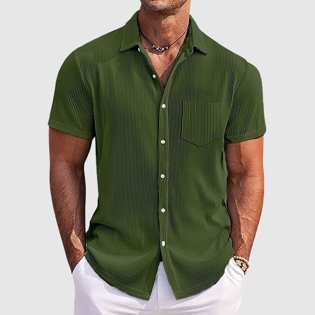 Zayden | Men's Lightweight Striped Summer Button Shirt