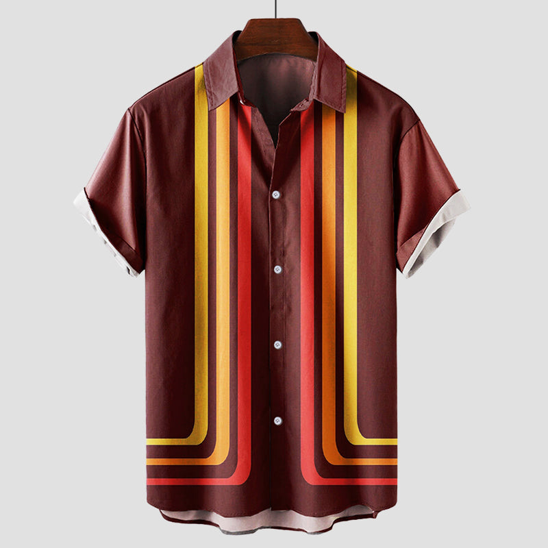 Vincent | Men's Retro Striped Bowling Shirt