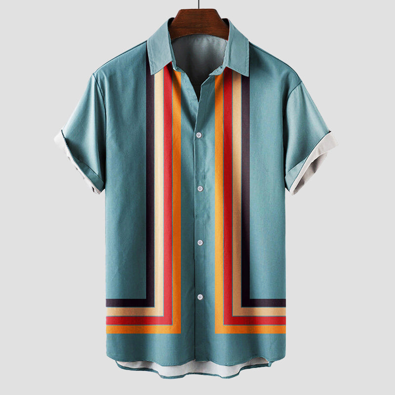 Vincent | Men's Retro Striped Bowling Shirt