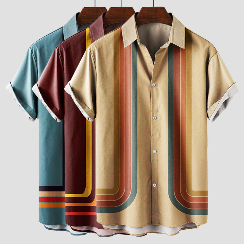 Vincent | Men's Retro Striped Bowling Shirt