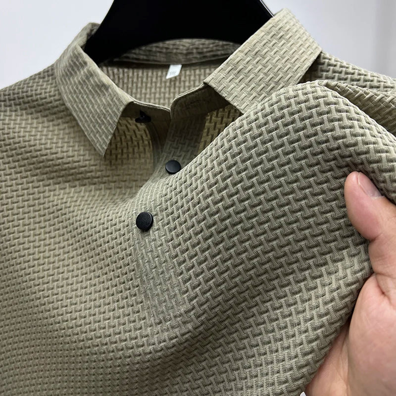 Ronan | Men's Textured Knit Polo Shirt