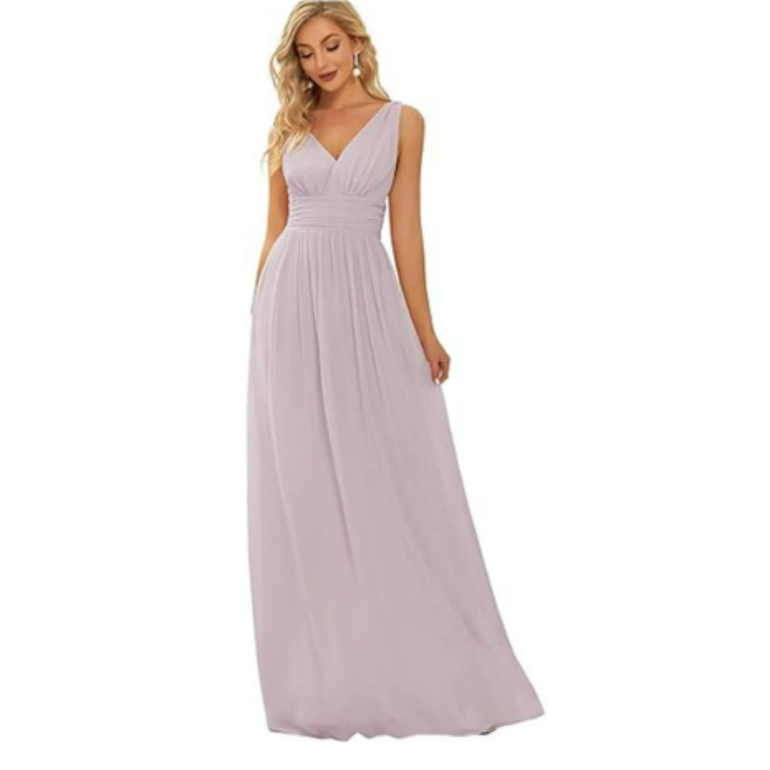 Isabella | Women's Chiffon V-Neck Flowing Maxi Dress