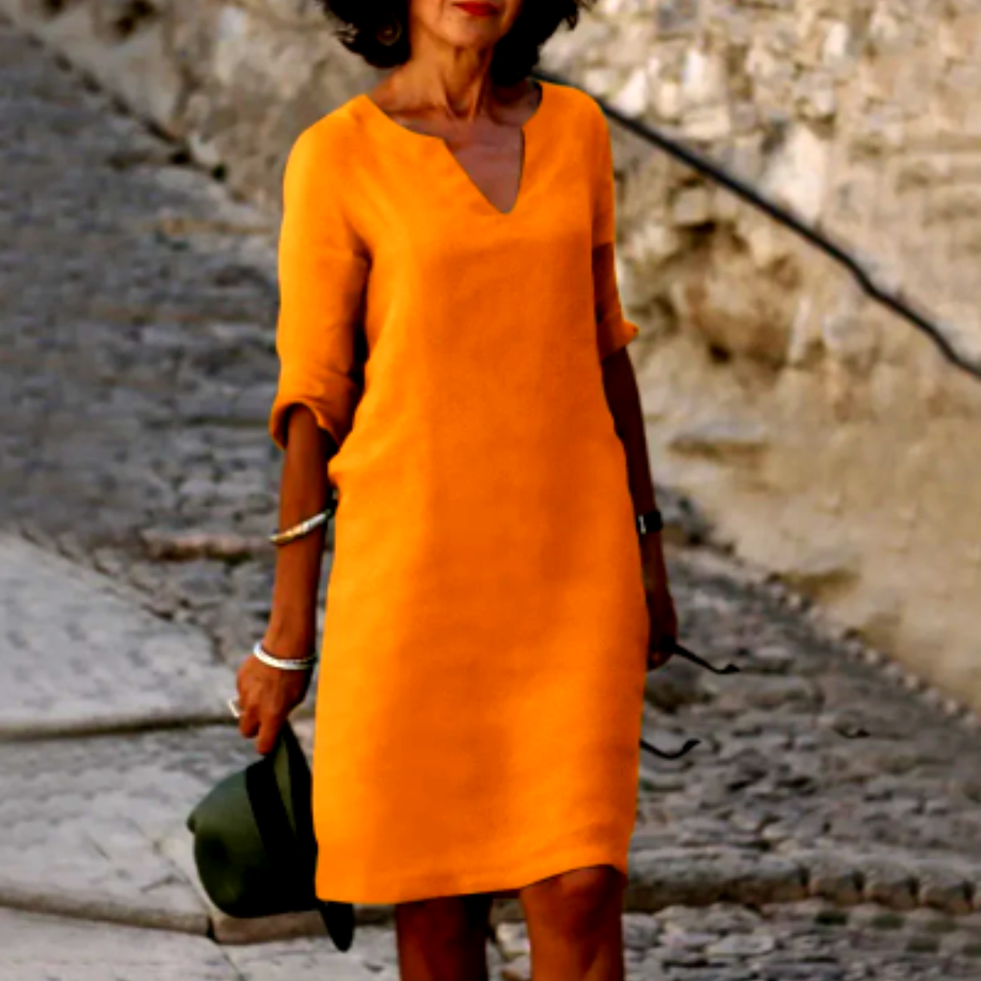 Nadia | Women's V-Neck Half Sleeve Casual Dress