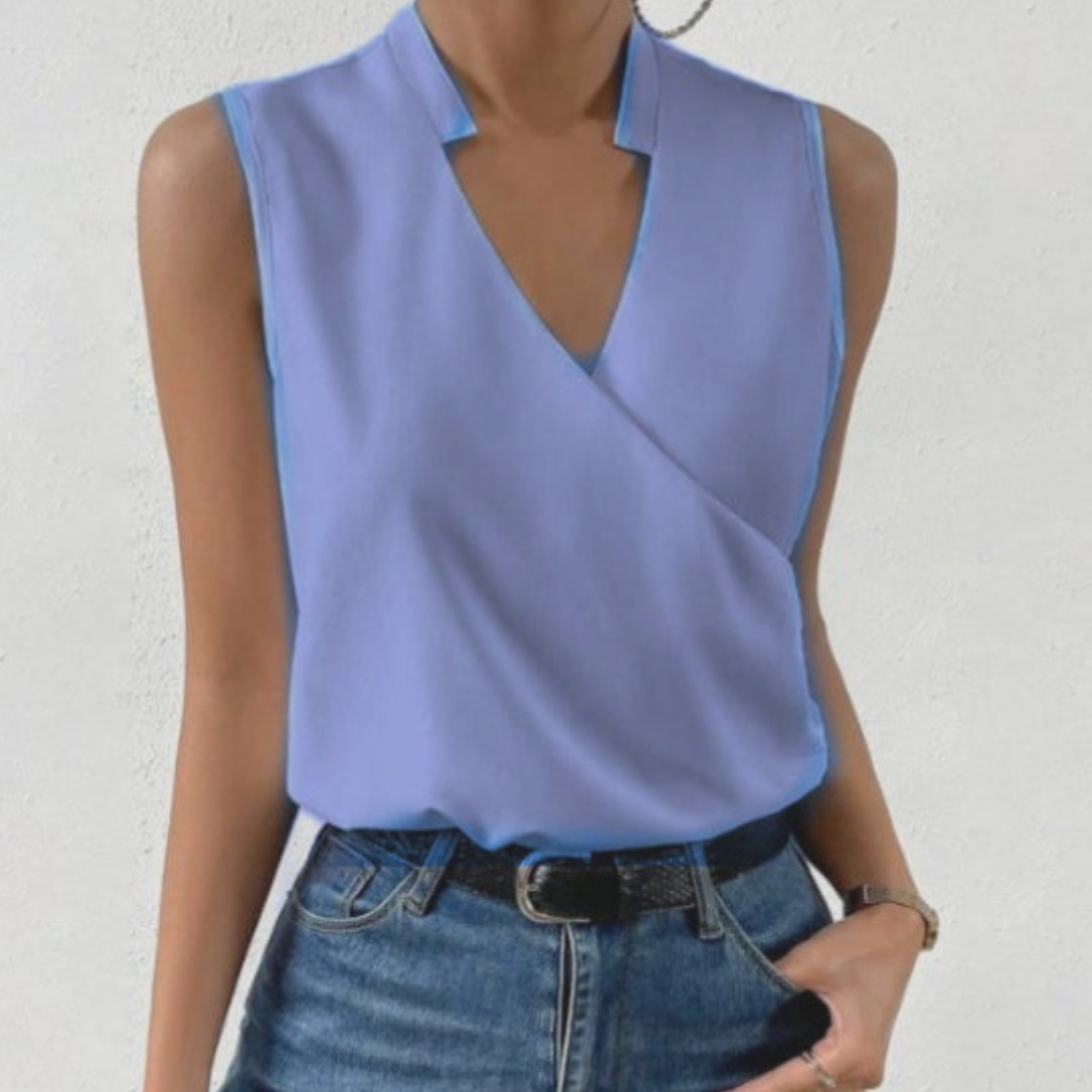 Lena | Women's Sleeveless V-Neck Wrap Style Summer Top