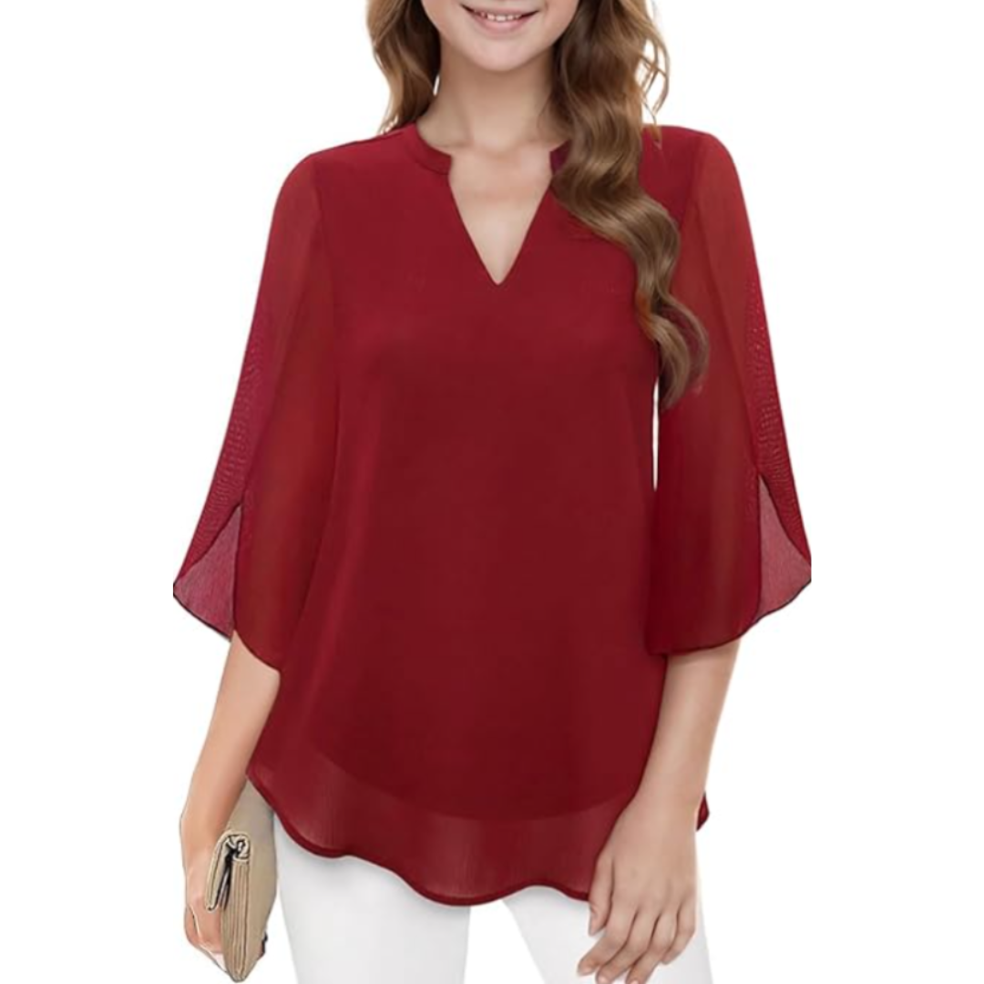 Selene | Women's Chiffon Bell Sleeve Elegant Blouse