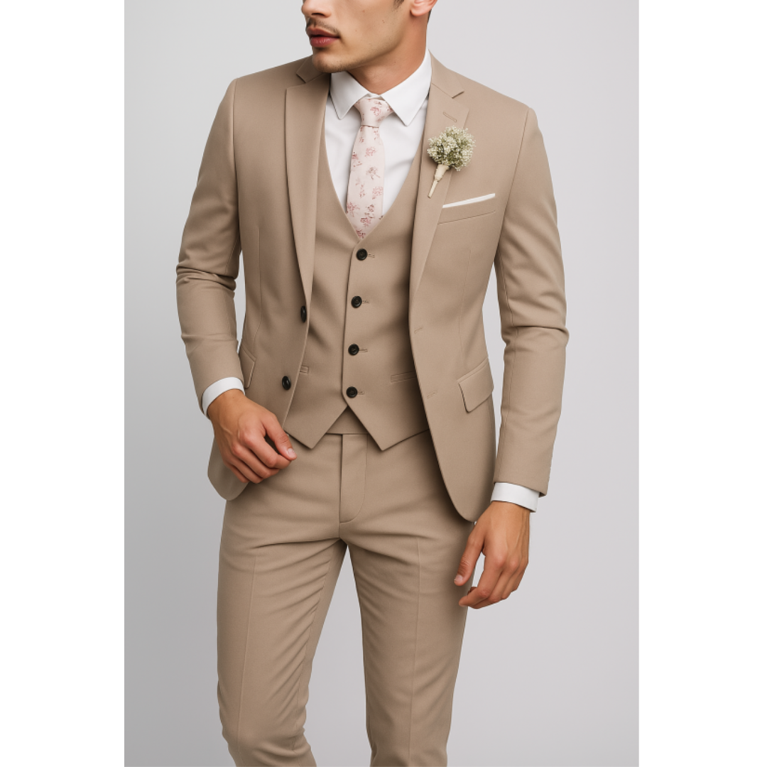Sebastian | Men's Sleek Tailored Three-Piece Suit Outfit