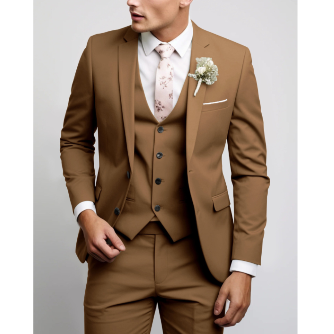 Sebastian | Men's Sleek Tailored Three-Piece Suit Outfit