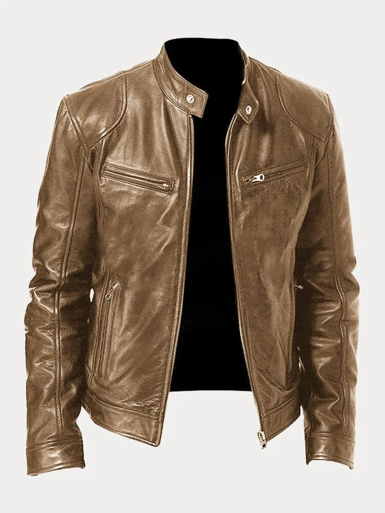 Ronan | Men's Classic Stand Collar Moto Biker Jacket
