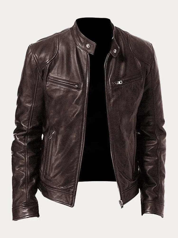 Ronan | Men's Classic Stand Collar Moto Biker Jacket
