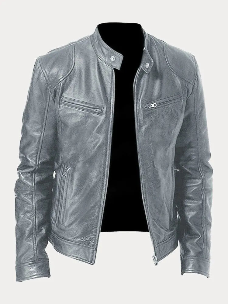 Ronan | Men's Classic Stand Collar Moto Biker Jacket