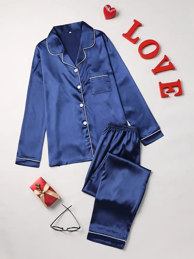 Rosalie | Women's Satin Button Front Pajama Set