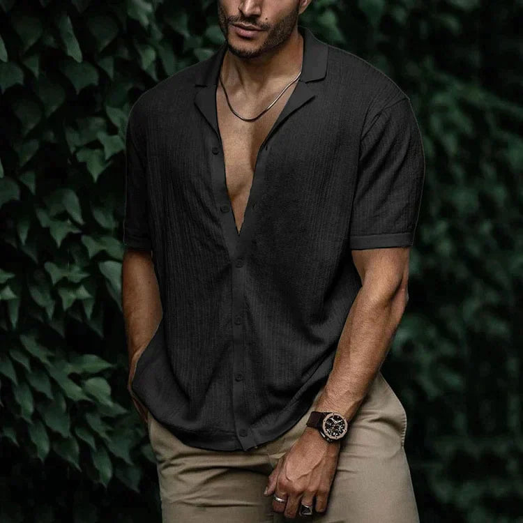 Marco | Men's Short Sleeve Cuban Collar Button Shirt