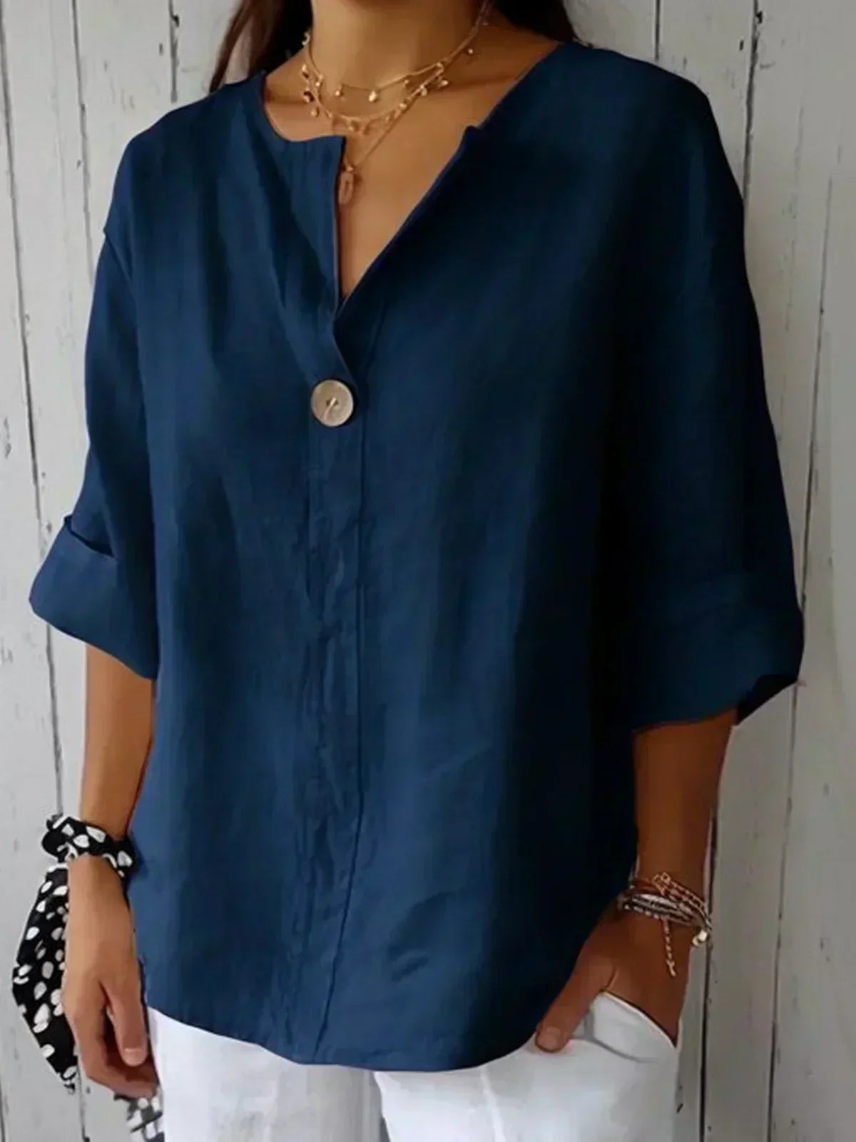 Sophie | Women's Button-Up Tunic Length Blouse