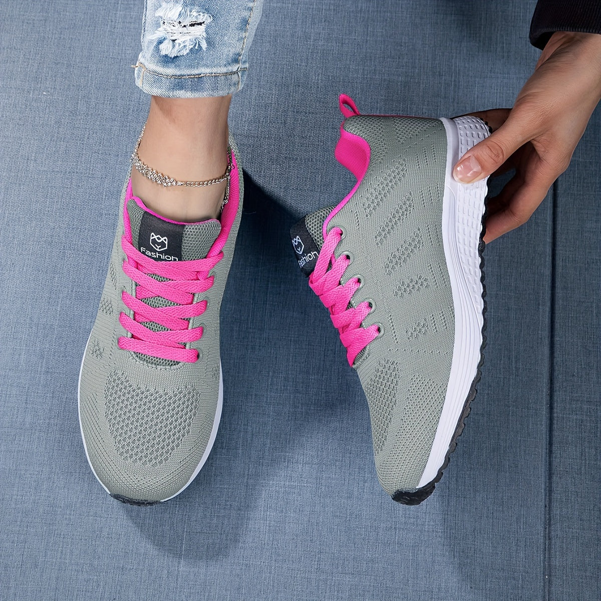 Amara | Women's Knit Lace-Up Orthopedic Sneakers
