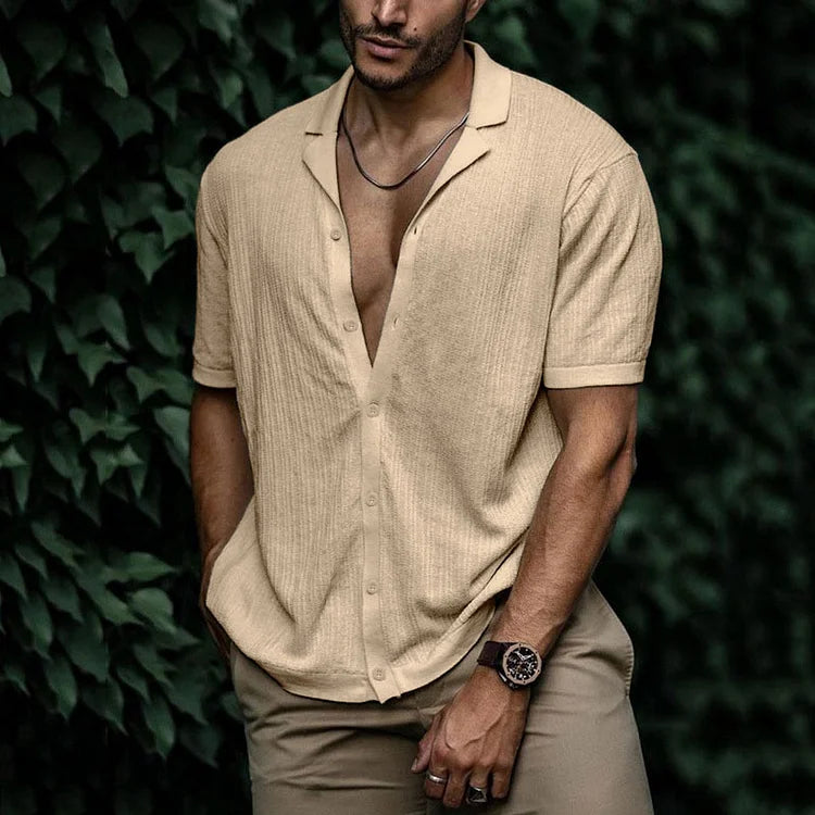 Marco | Men's Short Sleeve Cuban Collar Button Shirt