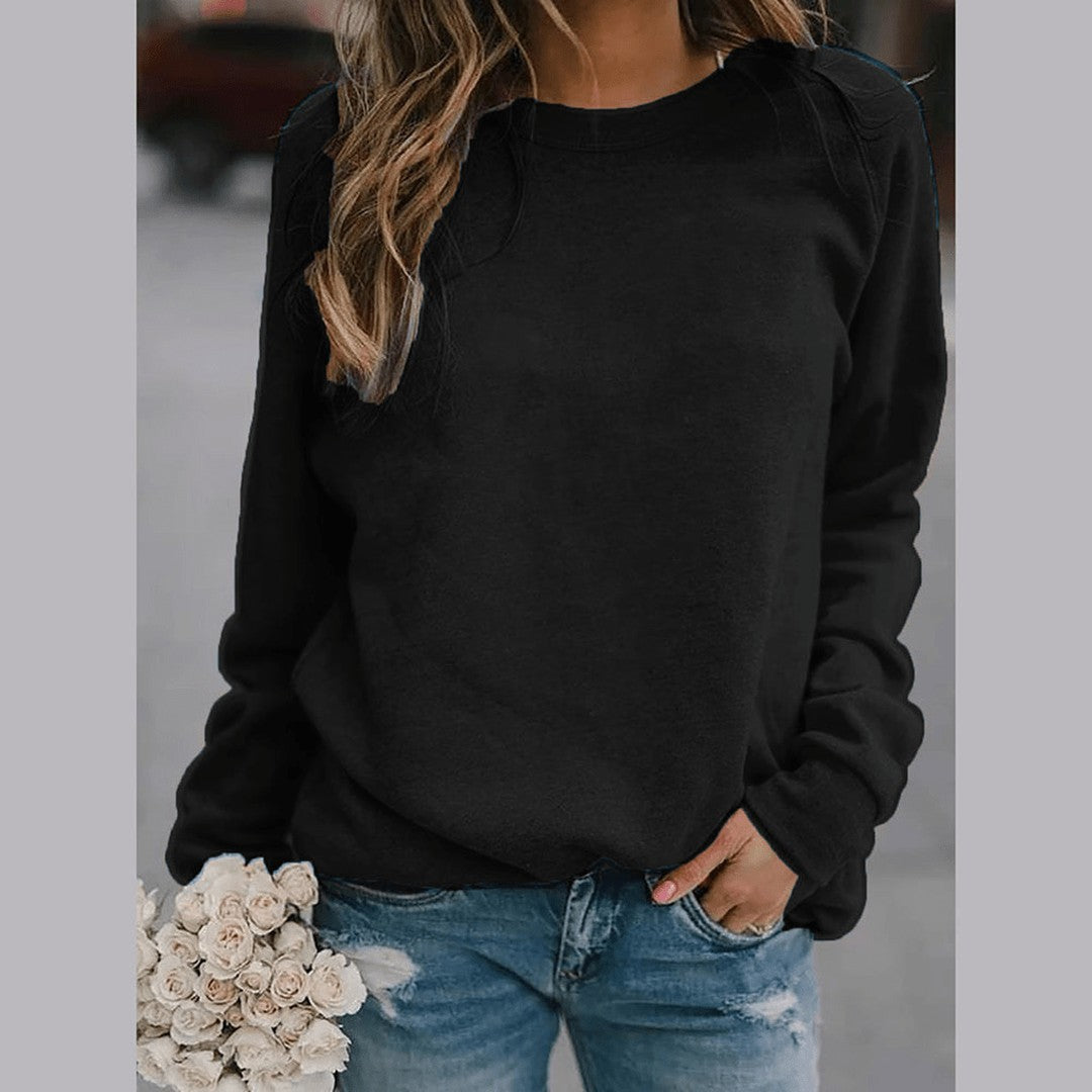 Woman wearing the Alba women's sweater, 7 view