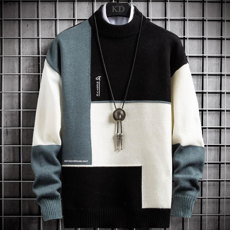 Patchwork panelled knitted pullover - product photo 1