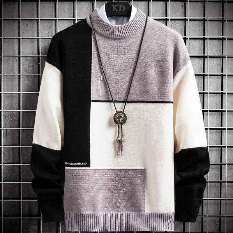 Patchwork panelled knitted pullover - product photo 3