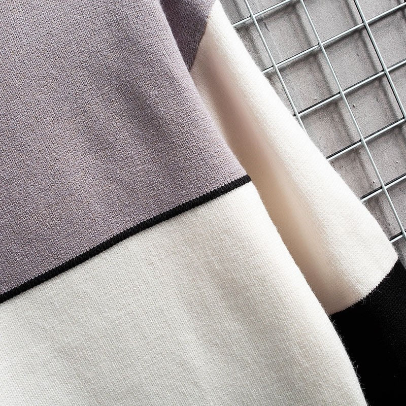 Patchwork panelled knitted pullover - product photo 5