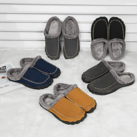 Men's lined open-back slippers - product photo 1