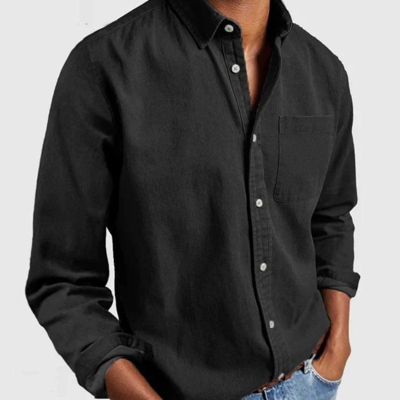Ryder | Men's Vintage Style Button-Up Denim Shirt